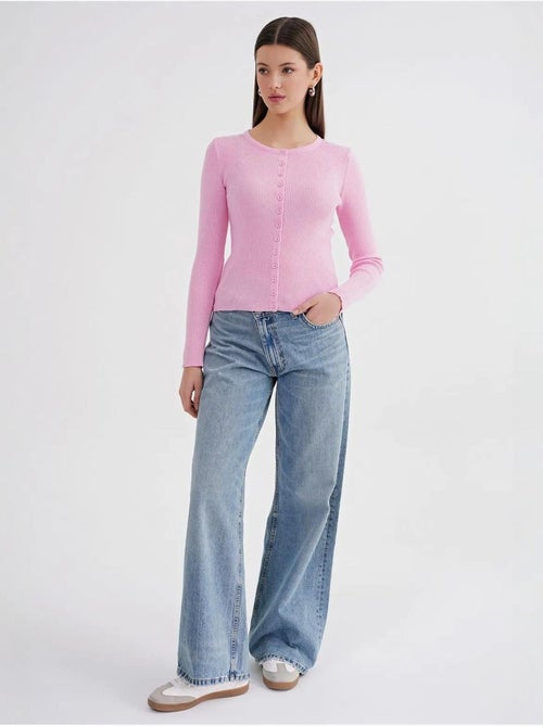Cardigan slim fit en maille côtelée avec fermeture à boutons mixray - Kiabi Cardigan slim fit en maille côtelée avec fermeture à boutons mixray - Kiabi