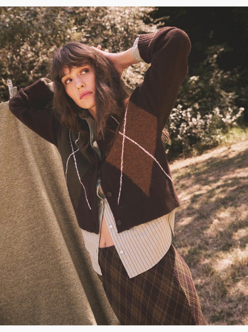 Cardigan tricoté avec des diamants, mo fashion - Kiabi
