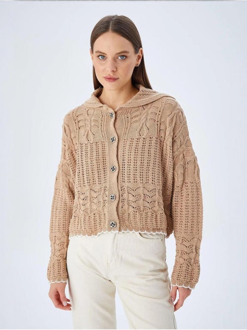 Cardigan van getextureerd breiwerk met knoopsluiting mixray - Kiabi Cardigan van getextureerd breiwerk met knoopsluiting mixray - Kiabi