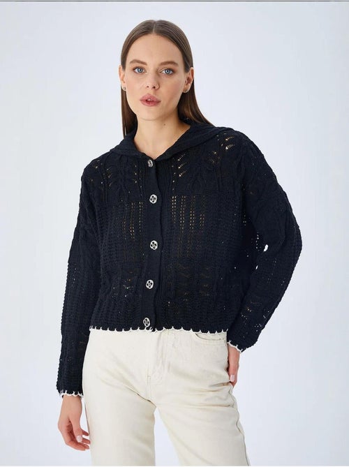 Cardigan van getextureerd breiwerk met knoopsluiting mixray - Kiabi Cardigan van getextureerd breiwerk met knoopsluiting mixray - Kiabi