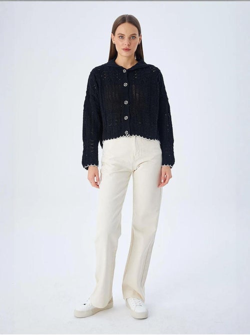 Cardigan van getextureerd breiwerk met knoopsluiting mixray - Kiabi Cardigan van getextureerd breiwerk met knoopsluiting mixray - Kiabi