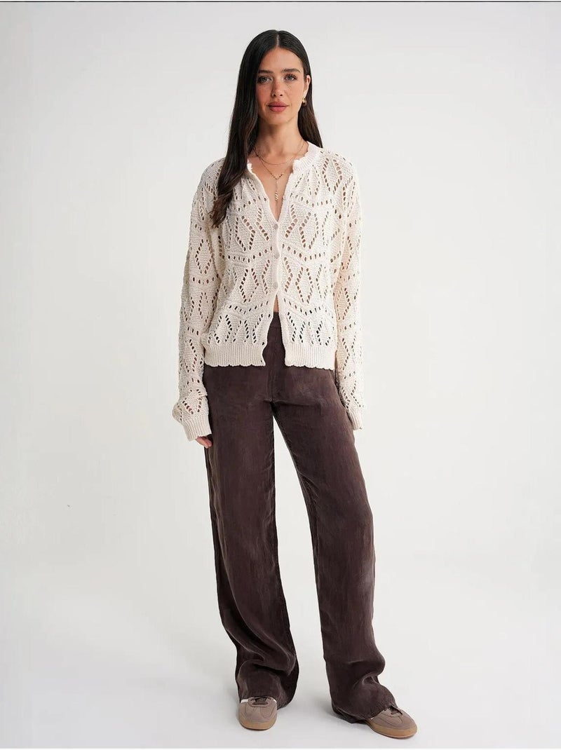Cardigan van getextureerde knit met knoopsluiting mixray Beige - Kiabi