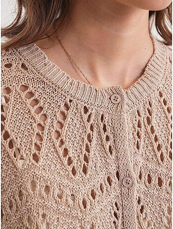 Cardigan van getextureerde knit met knoopsluiting mixray