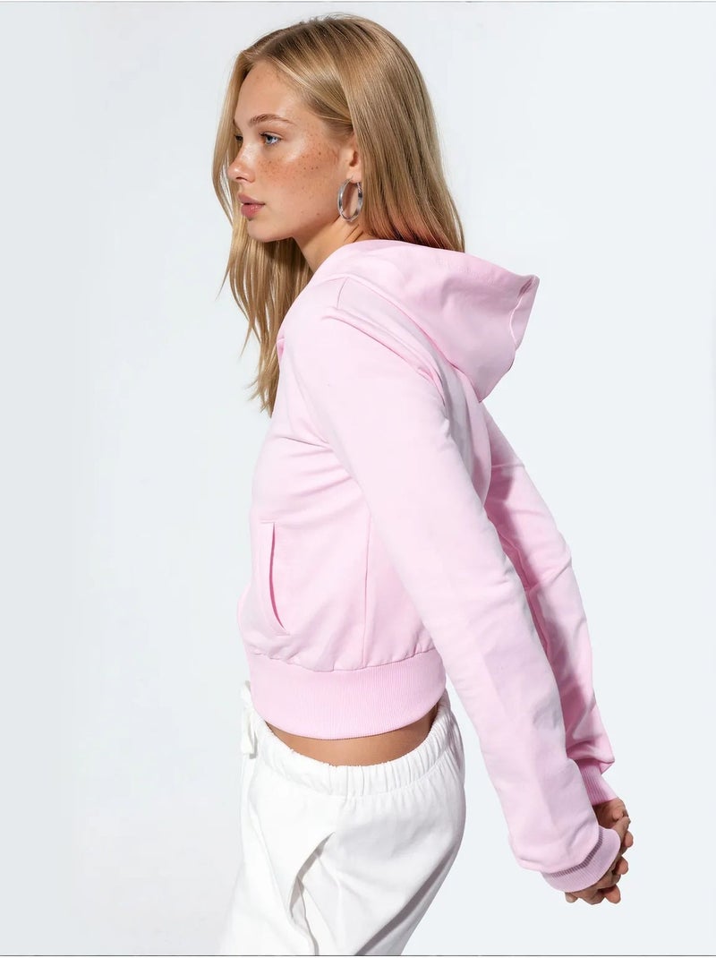 Cardigan van katoenstretch busem Suikerroze - Kiabi