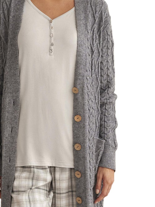 Cardigan veste d'intérieur à boutonnière complementos - Kiabi Cardigan veste d'intérieur à boutonnière complementos - Kiabi