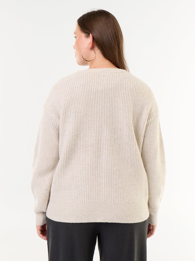 Cardiganvest met V-hals Grijs - Kiabi