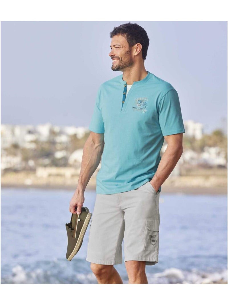 Cargo bermuda in microvezel - ATLAS FOR MEN Grijs - Kiabi