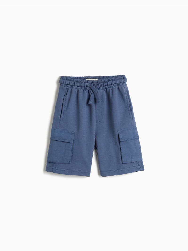 Cargo-fleece shorts, mo fashion Blauw - Kiabi