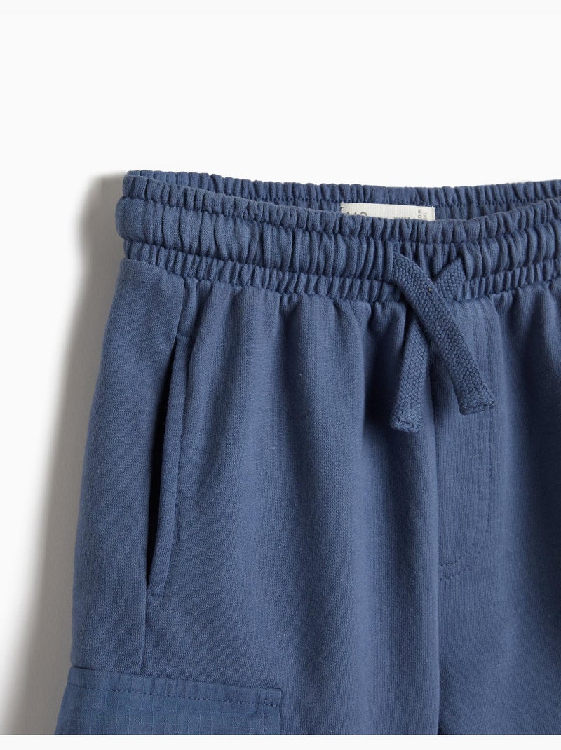 Cargo-fleece shorts, mo fashion Blauw - Kiabi