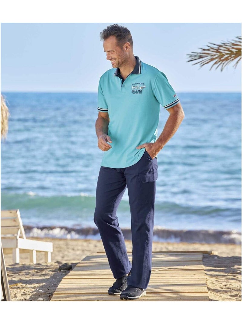 Cargobroek Season Relax - ATLAS FOR MEN Marineblauw - Kiabi