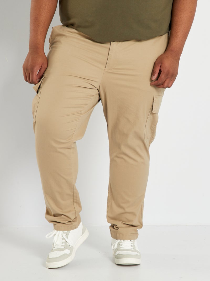 Cargobroek van keperstof beige gevlekt - Kiabi