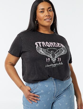 Carmakoma-T-shirt met een print met een luipaard