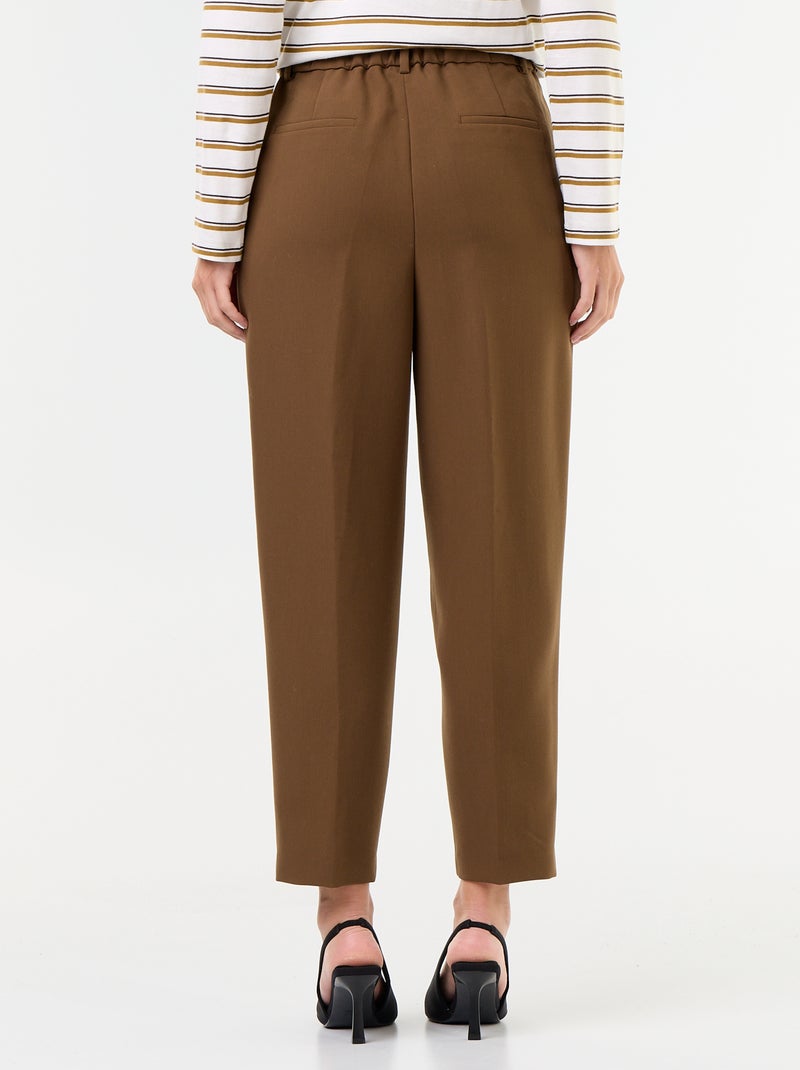 Carrot fit-broek met hoge taille Bruin - Kiabi