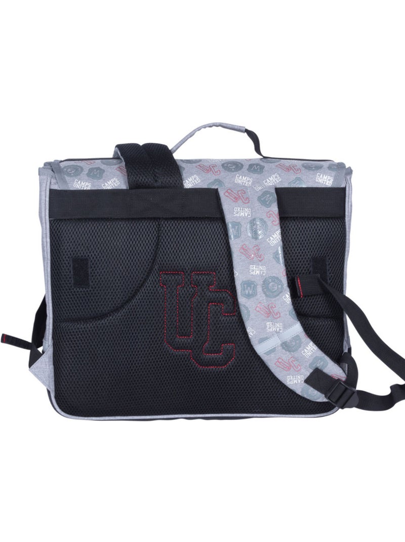 Cartable 38 cm Camps United à 2 compartiments bandes réfléchissantes Gris Gris clair Bleu - Kiabi