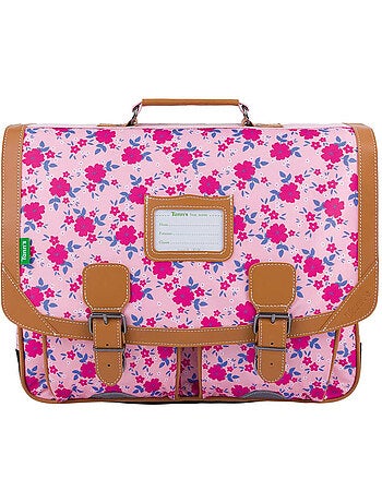 Cartable 41 cm Tann's Aurore Jardin secret, motif fleurs rose