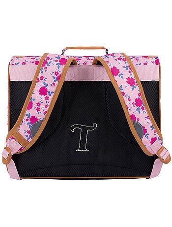 Cartable 41 cm Tann's Aurore Jardin secret, motif fleurs rose