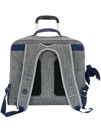 Cartable à roulettes effet denim Kipling