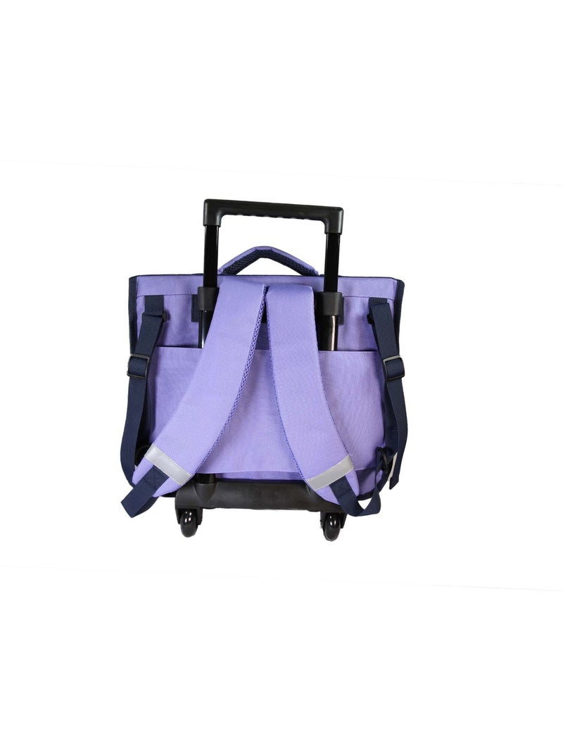 Cartable à roulettes fille Lili Lou 38 cm violet et rose 2 compartiments Bleu marine - Kiabi