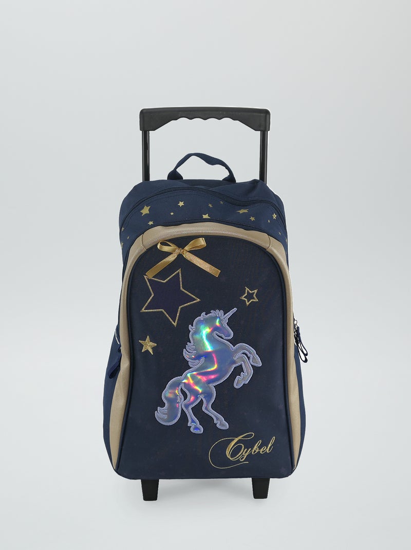 Cartable à roulettes 'licorne' bleu - Kiabi