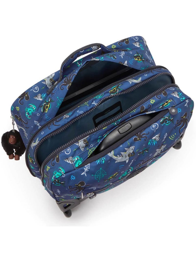Cartable à roulettes motif Undersea Party Kipling Bleu Noir - Kiabi