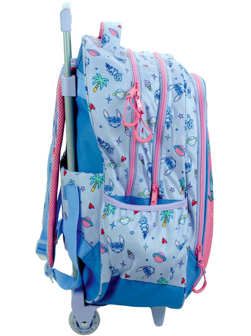 Cartable à roulettes Stitch Vodoo Lilo & Stitch 46 cm avec 2 compartiments Rose - Kiabi