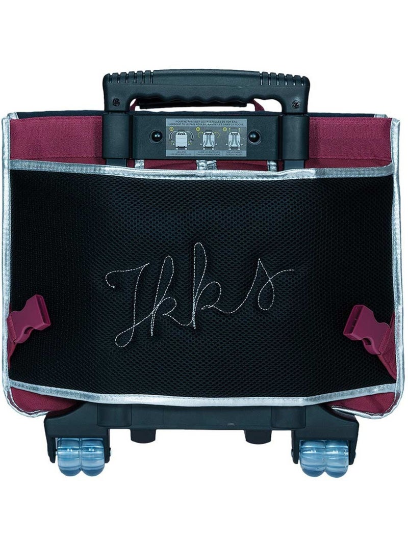 Cartable à roulettes textile avec poignée télescopique IKKS Bleu marine/Gris froid - Kiabi