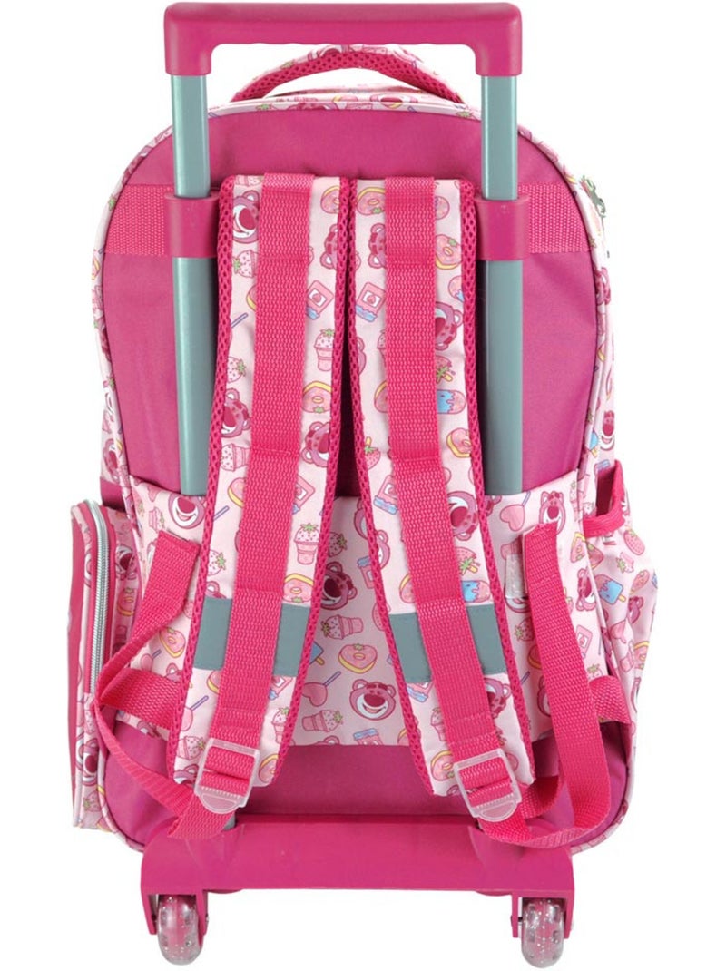 Cartable à roulettes Toy Story Lotso 46 cm poignée télescopique 4 roues Rose - Kiabi
