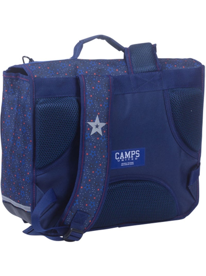 Cartable Camps 38 cm Haut de Gamme 2 compartiments bandes réfléchissantes Bleu marine - Kiabi