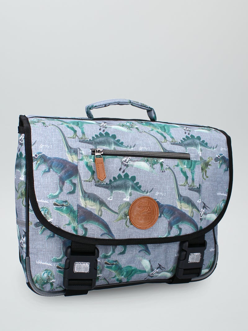 Cartable 'dinosaures' gris - Kiabi
