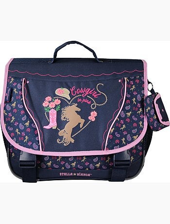 Cartable fille 38 cm STALLA BIANCA Cow Girl bleu
