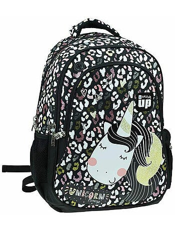 Cartable Licorne Back Me Up textile à paillettes