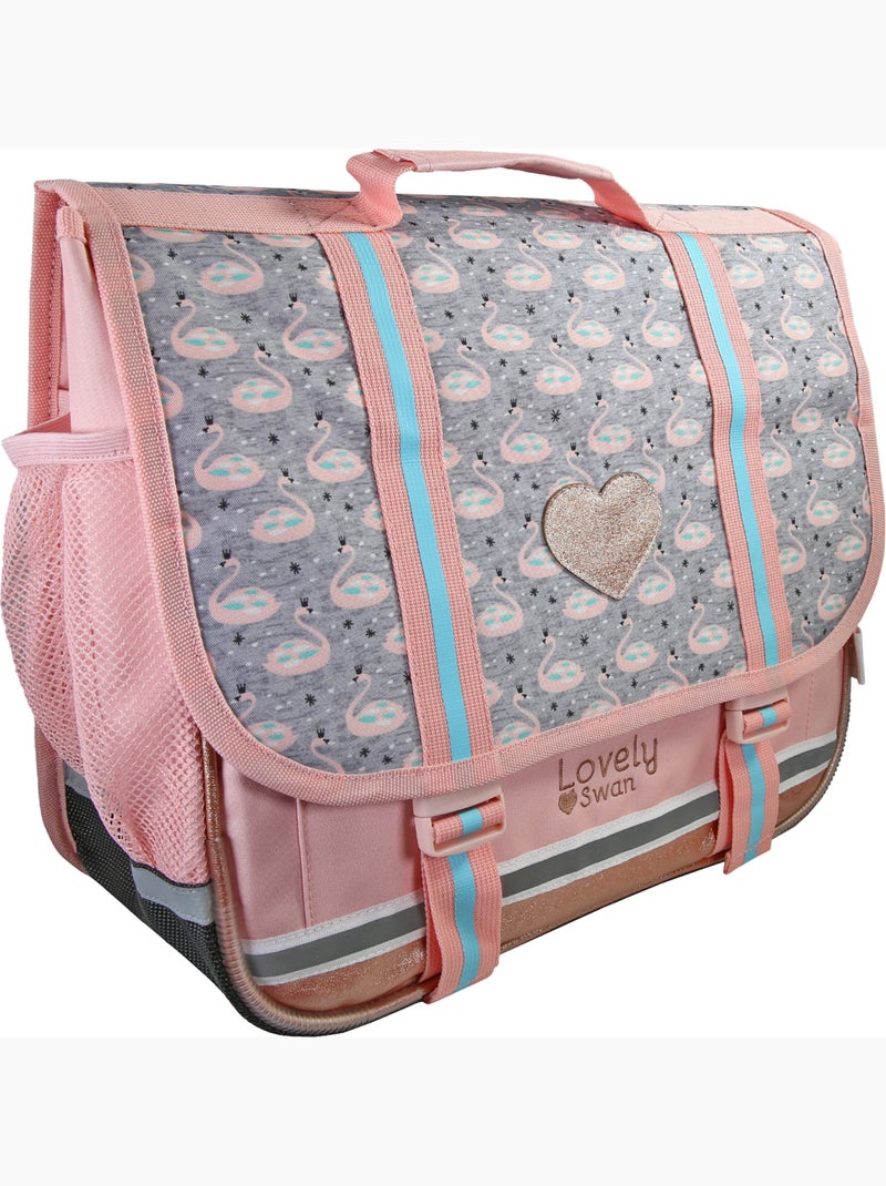 Cartable scolaire 38 cm 2 compartiments KIP Lovely Swan rose Rose - Kiabi