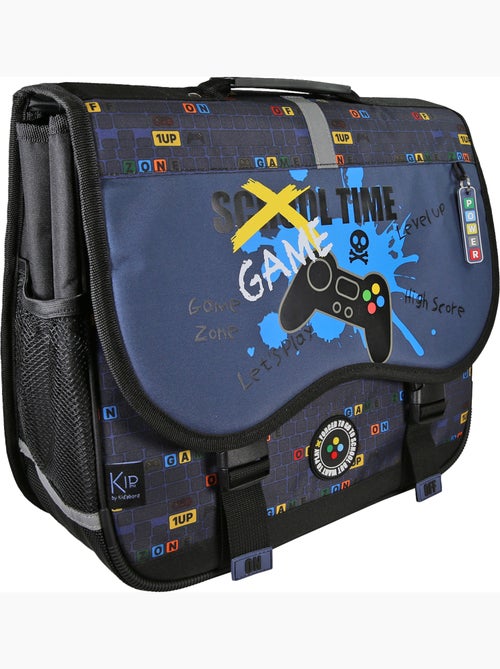 Cartable scolaire 38 cm 2 compartiments KIP School Time bleu noir - Kiabi Cartable scolaire 38 cm 2 compartiments KIP School Time bleu noir - Kiabi
