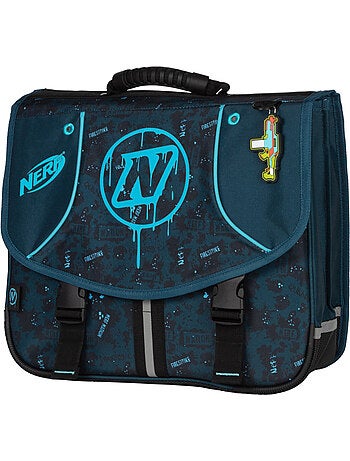 Cartable scolaire 38 cm 2 compartiments NERF Splash bleu