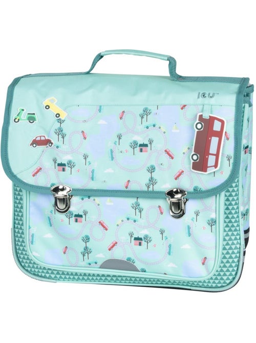 Cartable scolaire 38 cm à rabat 2 compartiments thème voitures - Kiabi Cartable scolaire 38 cm à rabat 2 compartiments thème voitures - Kiabi