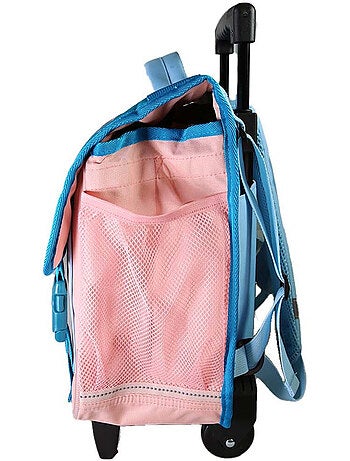 Cartable scolaire à roulettes fille Cybel Licorne 38 cm bleu et rose 2 compartiments primaire