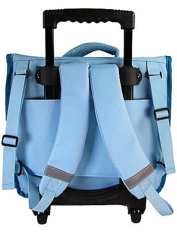 Cartable scolaire à roulettes fille Cybel Licorne 38 cm bleu et rose 2 compartiments primaire