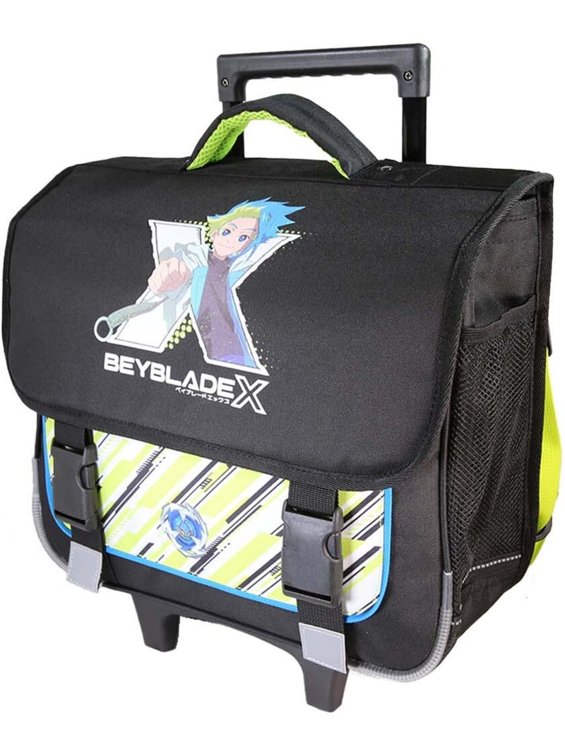 Cartable scolaire à roulettes garçon 38 cm 2 compartiments BEYBLADE X noir vert Noir - Kiabi