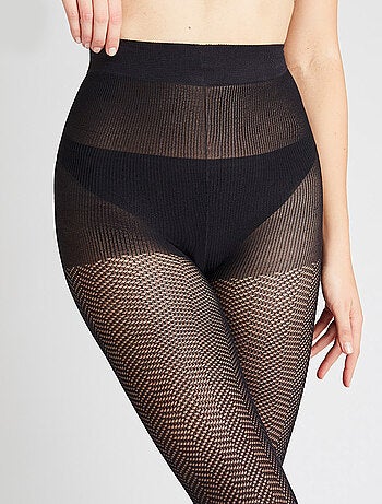 Cascade panty fantasie 50 denier zwart