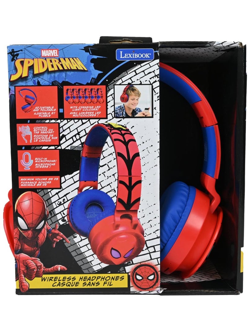 Casque bluetooth spiderman avec effets lumineux et limitation de son 85db Rouge - Kiabi