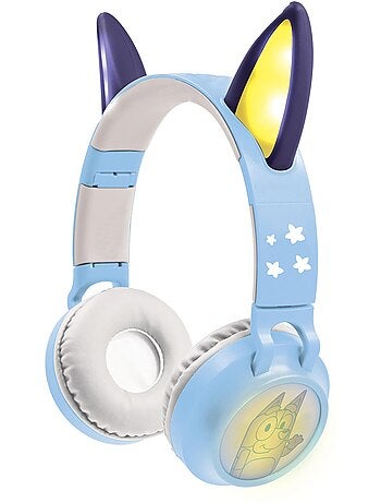 Casque lumineux pliable bluetooth et filaire bluey avec limitation du volume