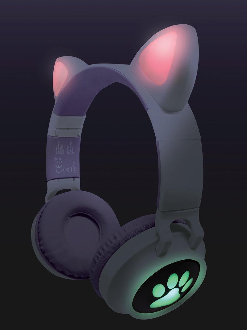 Casque sans fil rechargeable lumineux avec oreilles de chat Rose - Kiabi