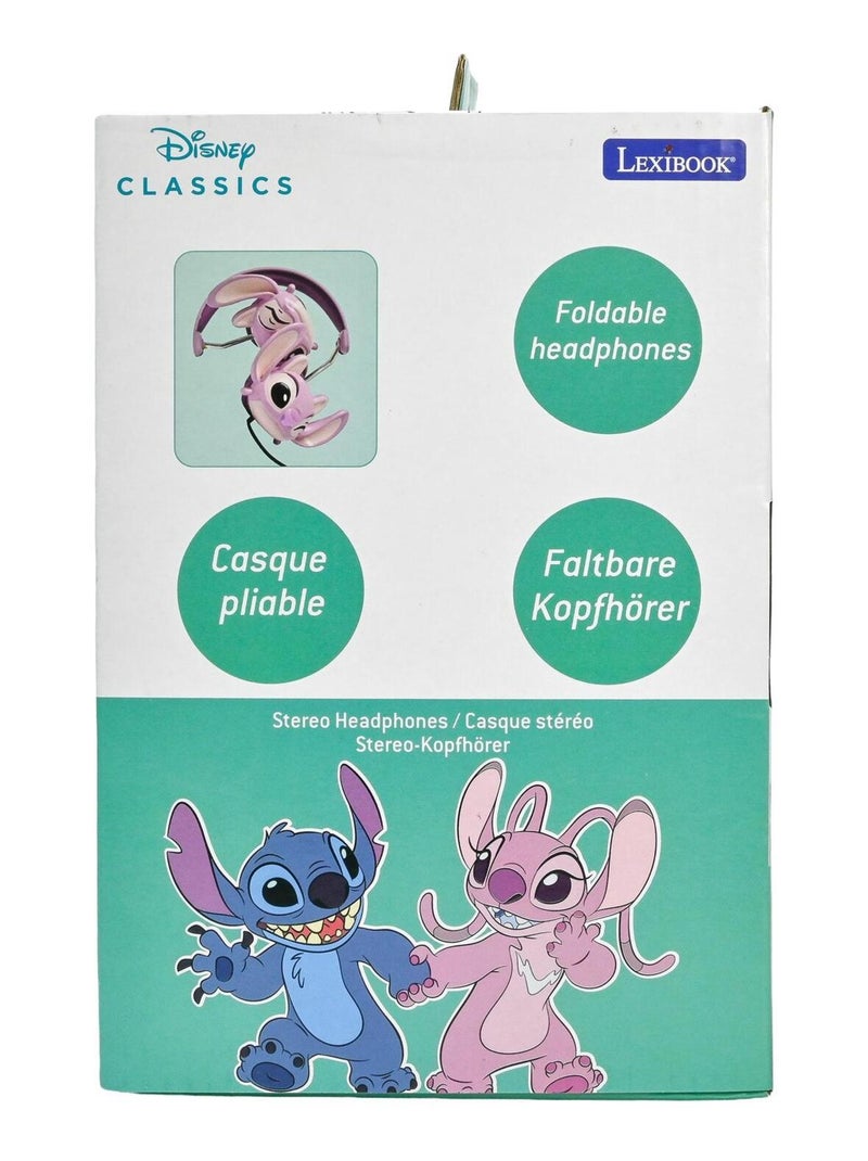 Casque stéréo filaire pliable avec limitation de volume d'écoute angel de disney stitch Rose - Kiabi