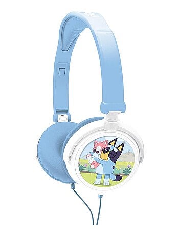 Casque stéréo filaire pliable avec limitation de volume d'écoute bluey