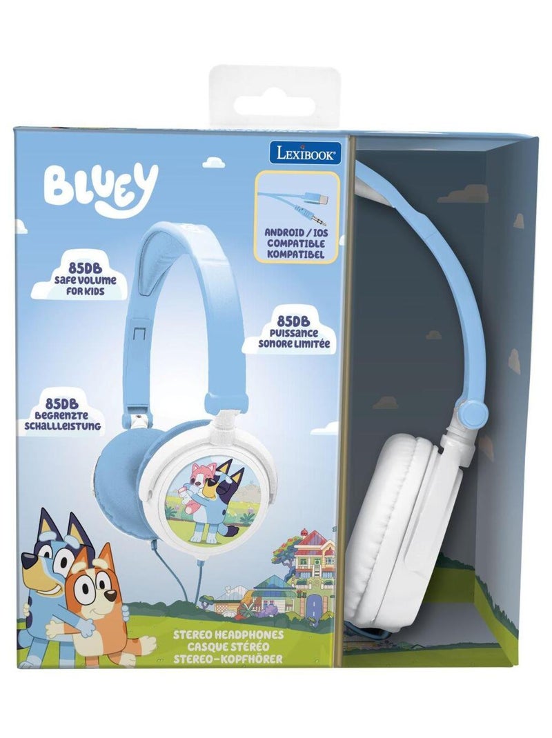 Casque stéréo filaire pliable avec limitation de volume d'écoute bluey Bleu - Kiabi