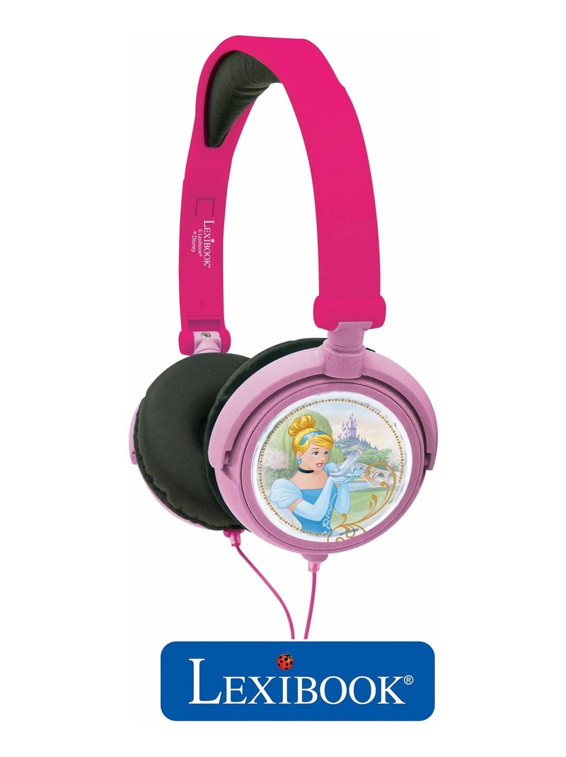 Casque stéréo filaire pliable avec limitation de volume d'écoute disney princesses Rose - Kiabi