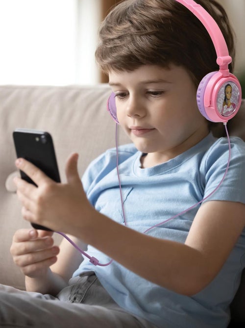 Casque stéréo filaire pliable barbie avec limitation de volume d'écoute - Kiabi Casque stéréo filaire pliable barbie avec limitation de volume d'écoute - Kiabi