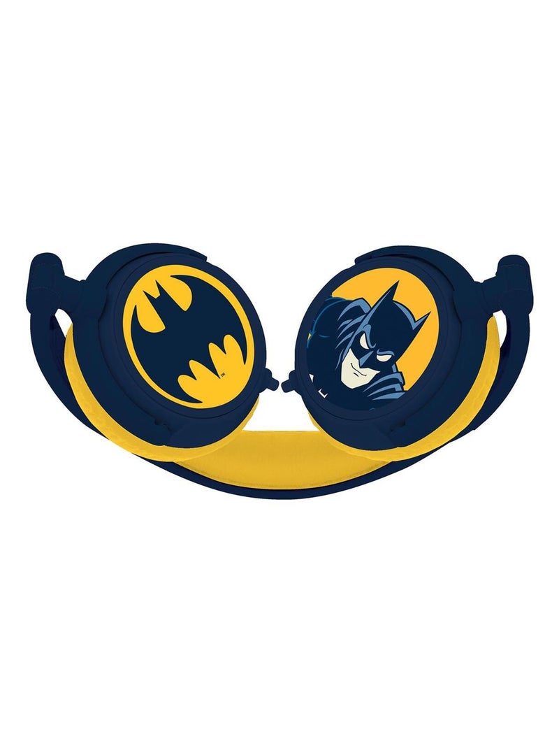 Casque stéréo filaire pliable batman avec limitation de volume d'écoute Bleu marine - Kiabi