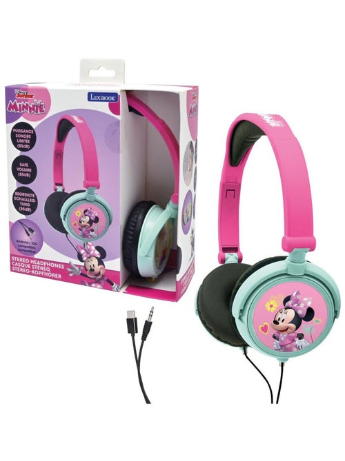 Casque stéréo filaire pliable minnie mouse avec limitation de volume d'écoute - Kiabi Casque stéréo filaire pliable minnie mouse avec limitation de volume d'écoute - Kiabi