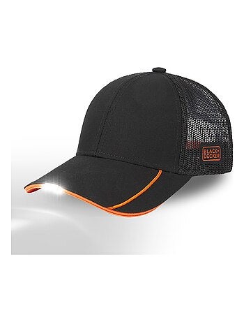 Casquette avec filet work homme avec led black & decker